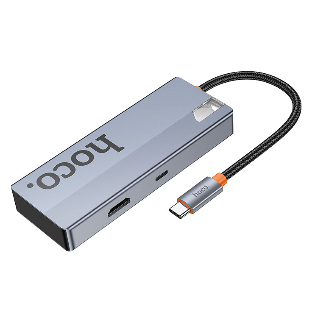 HOCO 5-in-1 USB C Hub with 3 USB 3.0 Ports, 4K HDMI, 100W PD Charging - USB C to USB A Adapter for MacBook Pro, Dell XPS, iPad Pro - Perfect for Home Office, Online Meetings & Multi-Screen Work