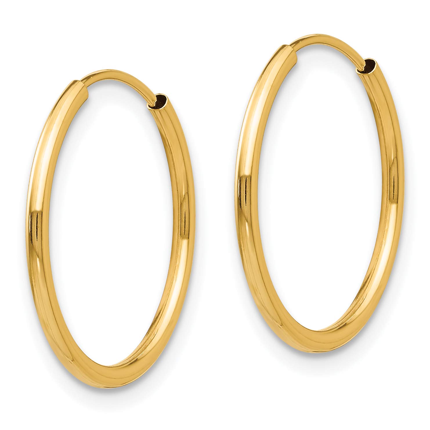 14K Solid Yellow Gold Endless Hoop Earrings Set of 3 Pairs - Classic Minimalist Jewelry for Everyday Wear, Gift Giving & Special Occasions