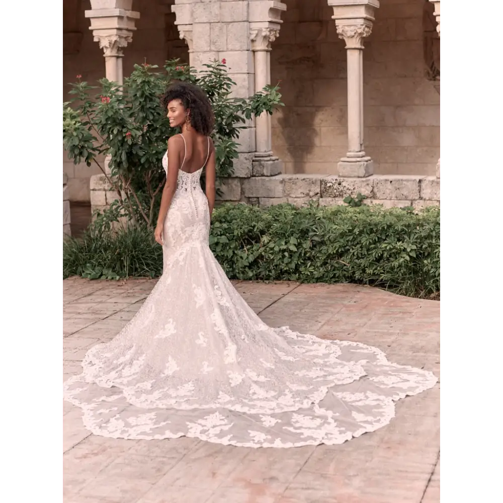 Maggie Sottero Tuscany Royale Wedding Dress with Detachable Train - Elegant Bridal Gown for Church Ceremonies & Formal Receptions