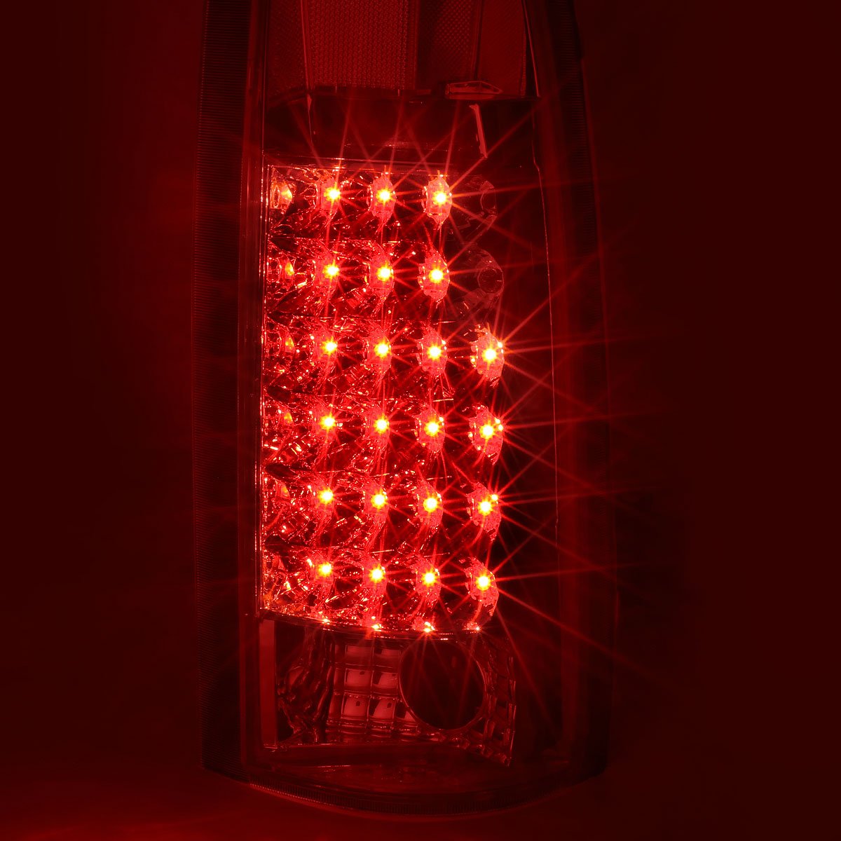 Auto Dynasty Full LED Tail Lights for 1988-2000 Chevy Tahoe Blazer GMC Yukon Suburban C/K Pickup - Reverse Brake Lamps, Driver & Passenger Side, Chrome Housing Clear Lens - Upgrade Your Truck's Style & Nighttime Visibility