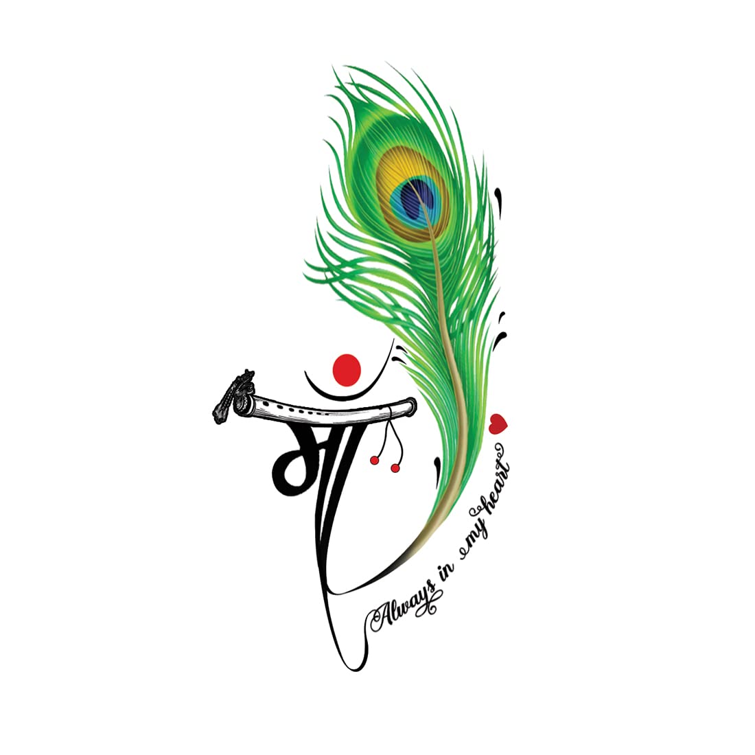 Waterproof Peacock Feather Temporary Tattoo for Men & Women - Colorful Fake Body Art - Perfect for Festivals, Parties, and Costume Events