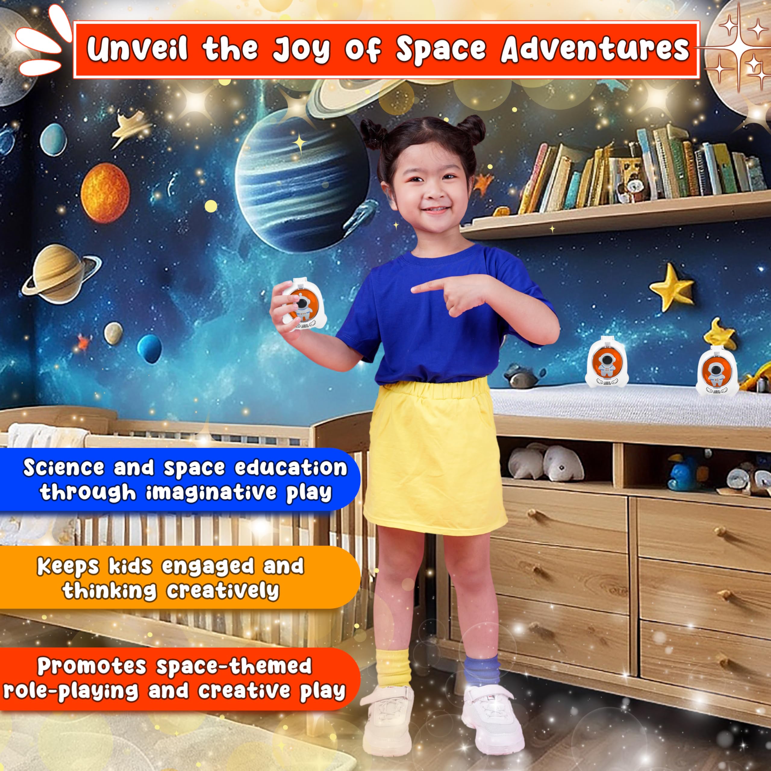 3-Piece Astronaut Space Toy Set for Kids - Mini Space Shuttle, Model Rockets & Astronaut Figurine | STEM Educational Toys, Outer Space Party Favors & Birthday Gifts for Boys & Girls | Perfect for Space-Themed Parties, Classroom Rewards & STEM Learning Activities
