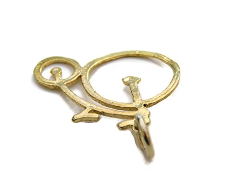 14k Yellow Gold Bicycle Charm Pendant - Elegant Jewelry for Cycling Enthusiasts & Gift Ideas