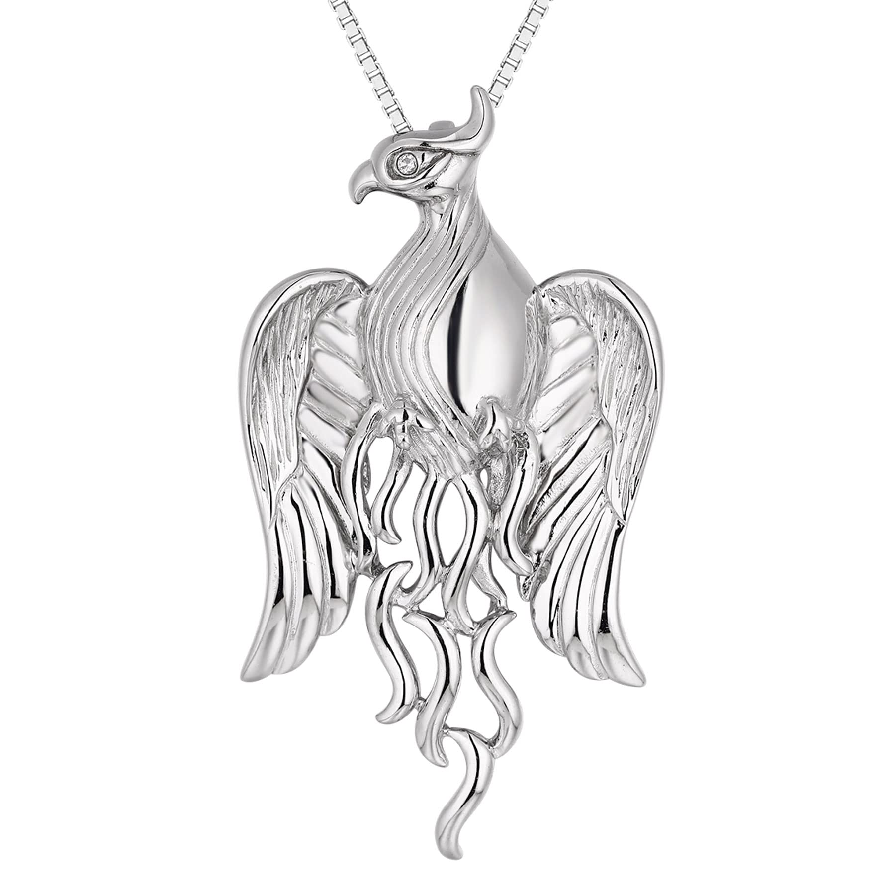 925 Sterling Silver Phoenix Necklace for Women - Elegant Rising Firebird Pendant Jewelry, Perfect for Gifts, Parties, and Everyday Wear