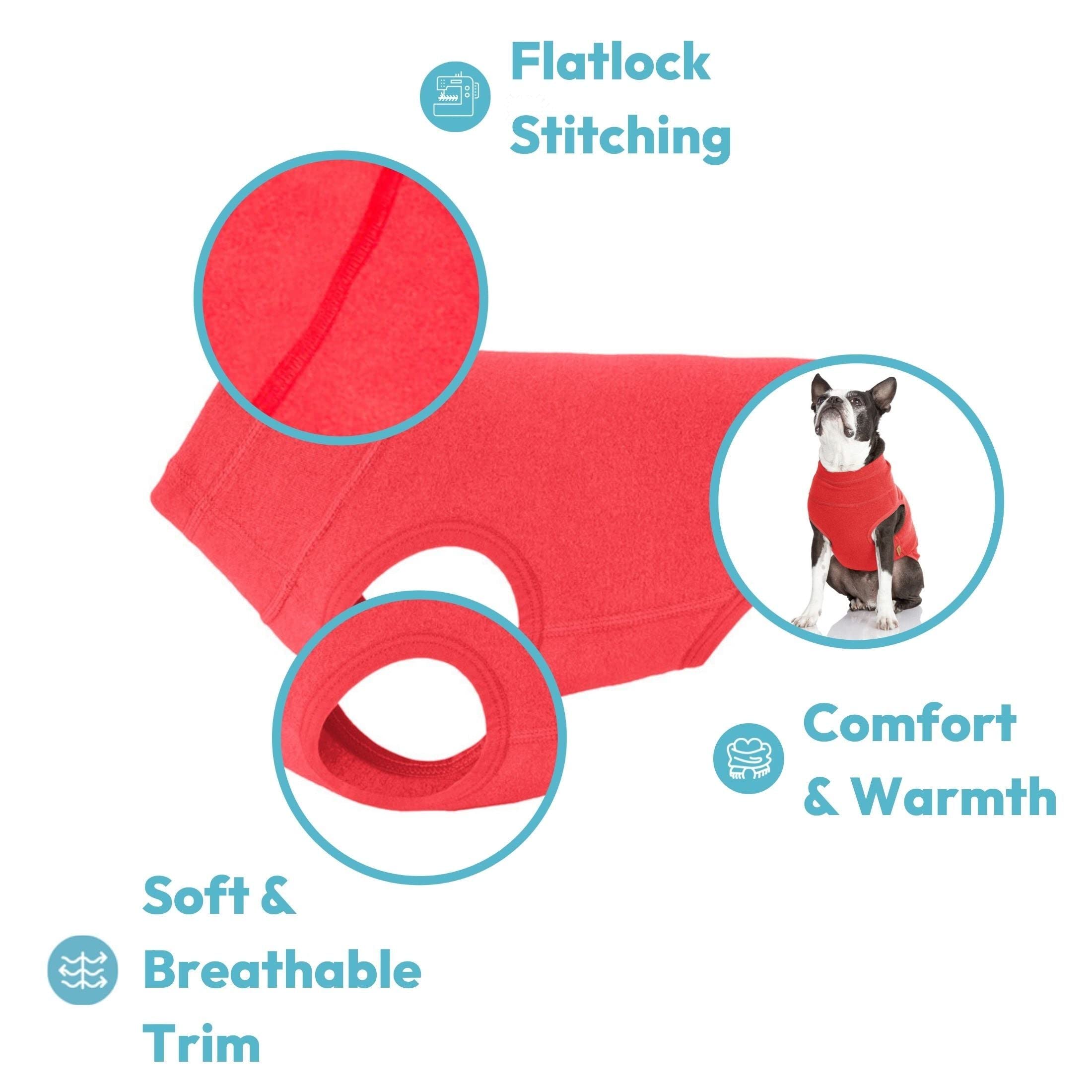 Gooby Microfiber Stretch Fleece Vest Dog Sweater - Warm Pullover Fleece Jacket for Small to Large Dogs (Tomato Red, 5X-Large) - Perfect for Winter Walks, Outdoor Adventures & Cold Weather Protection