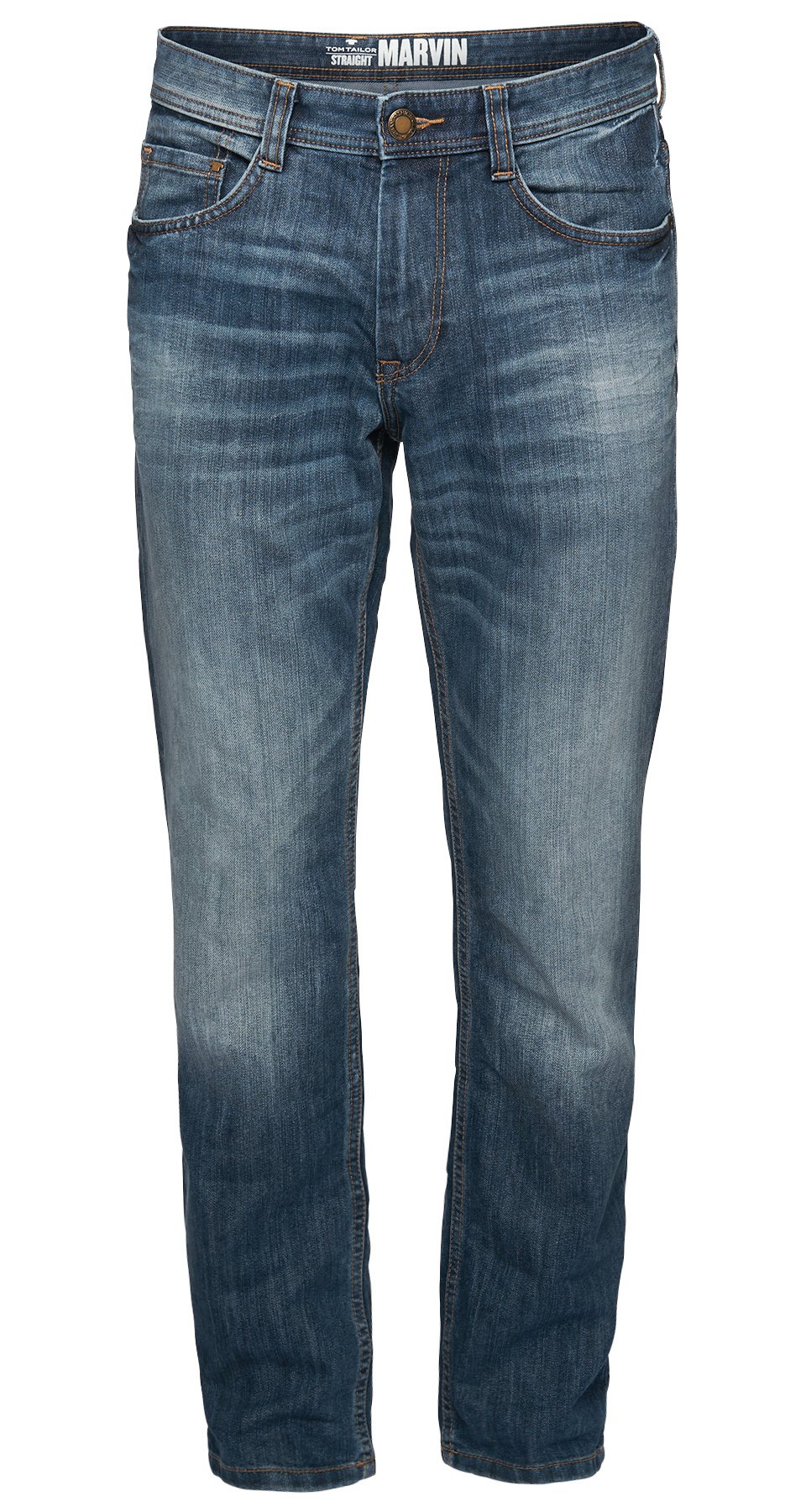 Men's Straight Fit Blue Jeans - Mid Stone Wash Denim for Casual Wear & Everyday Style | Comfortable Denim Pants for Work, Weekend & Outdoor Activities