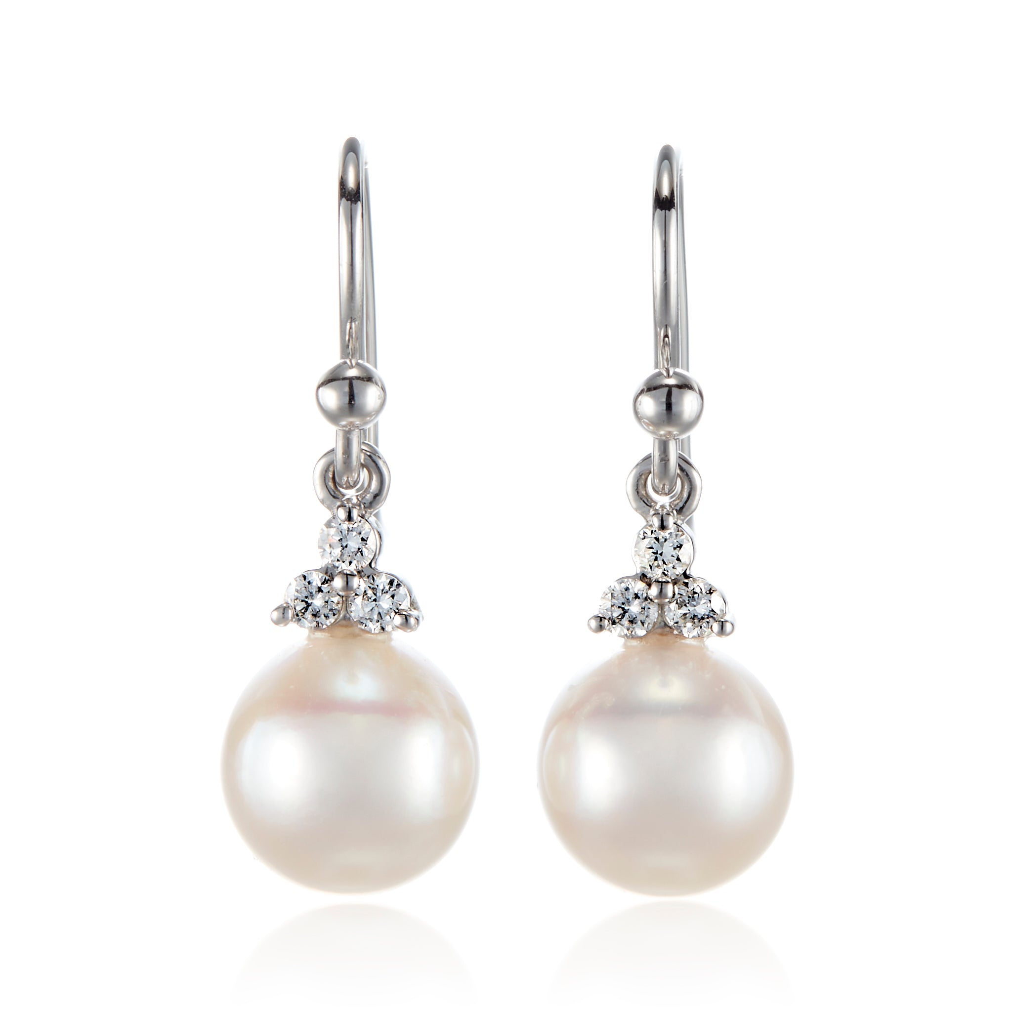 Madison Drop Earrings with Genuine White Akoya Pearls - Perfect for Weddings, Parties & Special Occasions