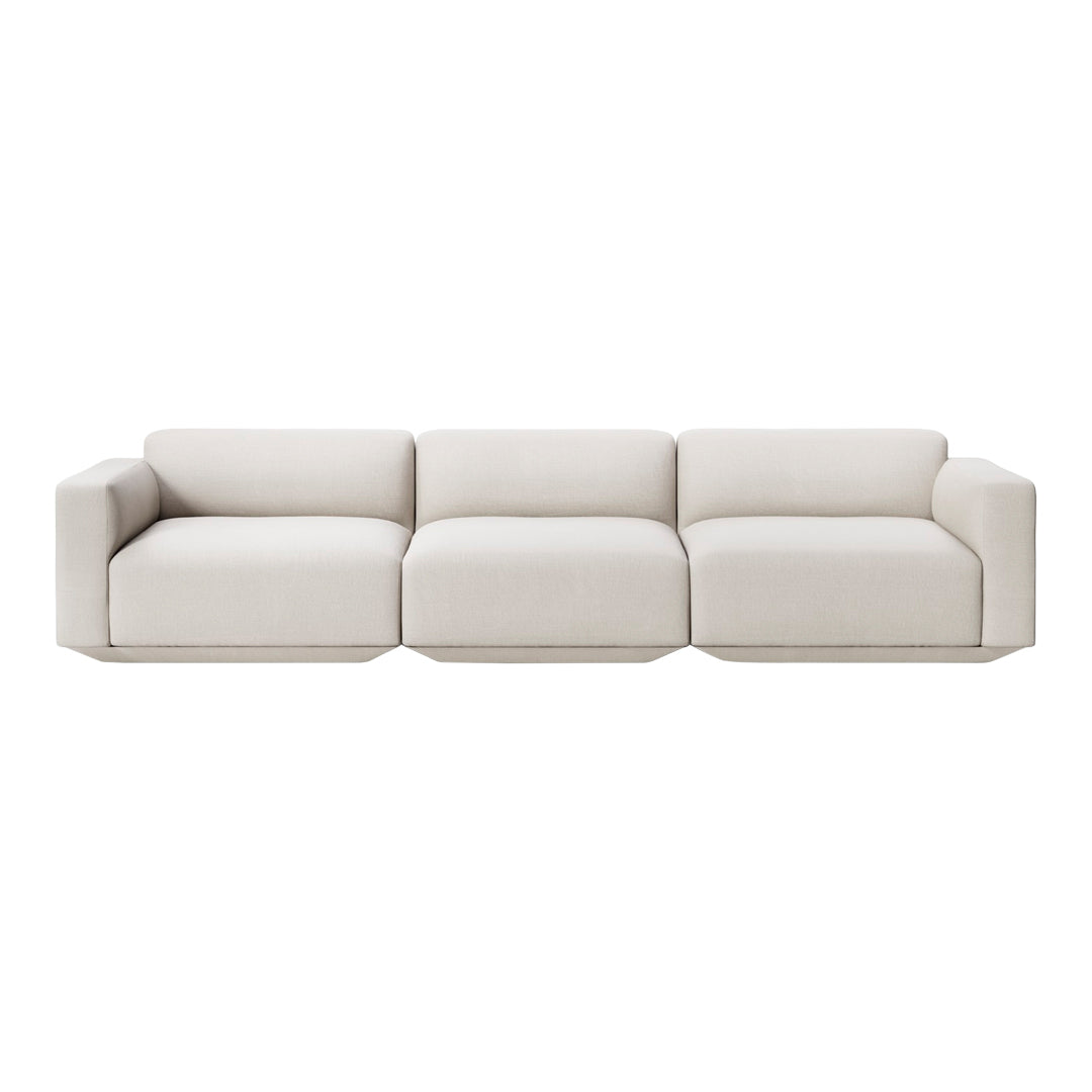 Develius Model D 3-Seater Sofa - Modern Comfortable Couch for Living Room, Lounge & Office - Soft Fabric Upholstery with Sturdy Wooden Frame