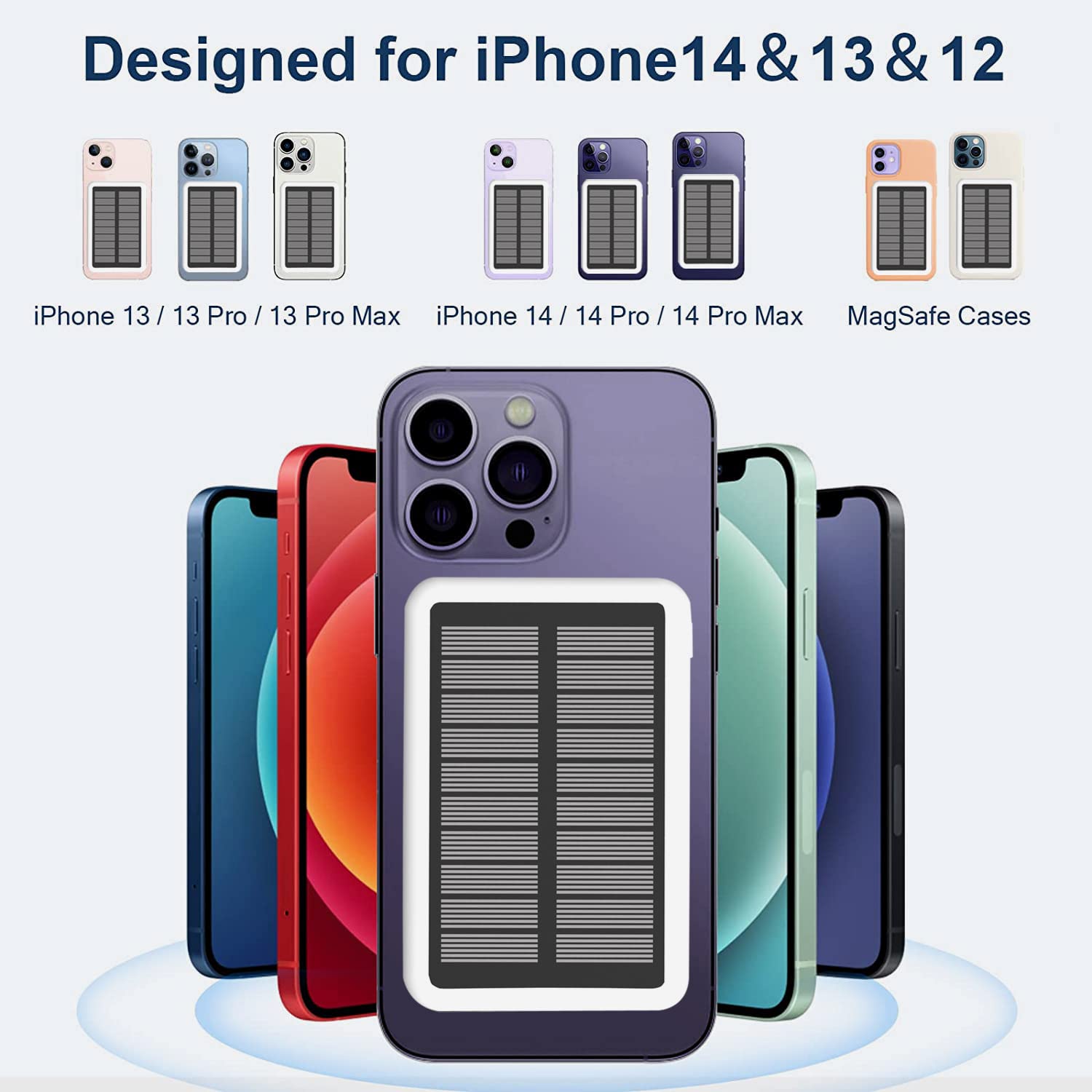 RABrand 10000mAh Solar Wireless Magnetic Power Bank - Portable Charger with Solar Panel & Strong Magnet, 22.5W Fast Charging for iPhone 14/13/12 - Weatherproof Solar Charging - Perfect for Camping, Hiking & Outdoor Adventures