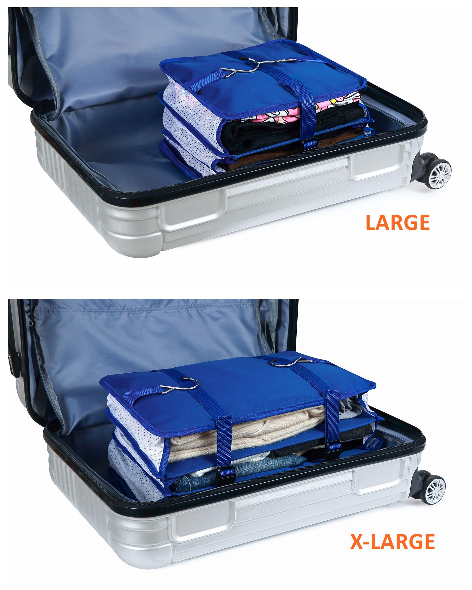 Portable Hanging Travel Luggage Organizer with Multiple Compartments - Packing Cubes for Suitcase, Carry On & Closet - Black | Perfect for Business Trips, Vacations & Organized Packing