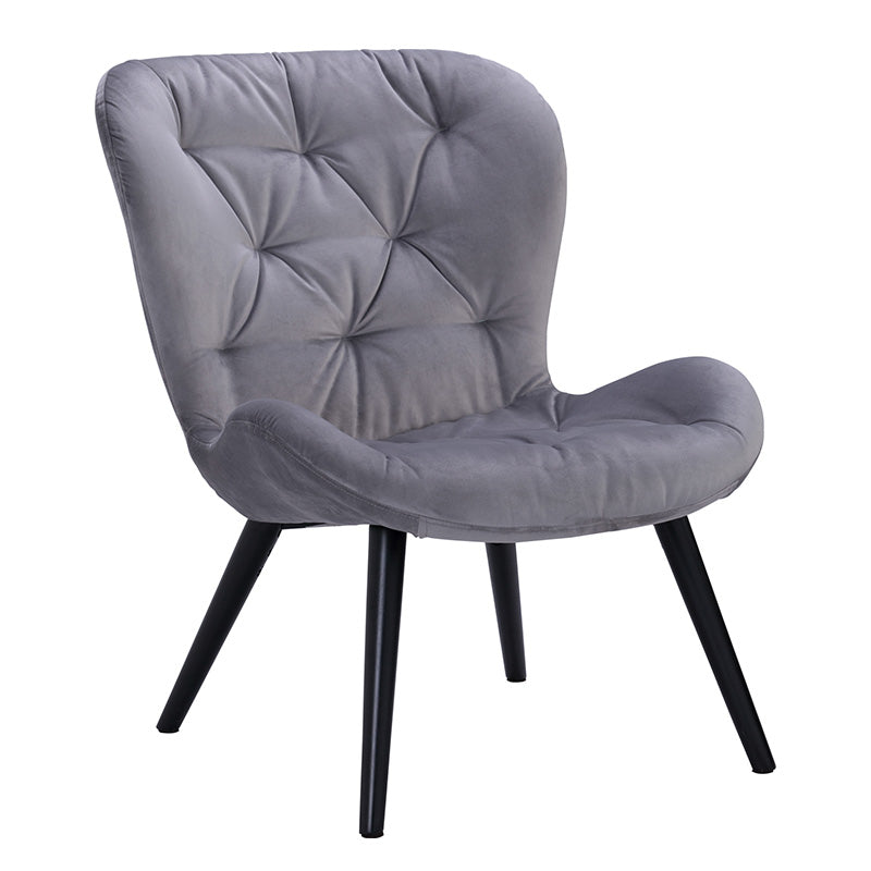 SALOMI Modern Lounge Chair - Ash Grey Upholstered Accent Chair for Living Room, Bedroom & Office - Comfortable Relaxing Chair for Home Decor