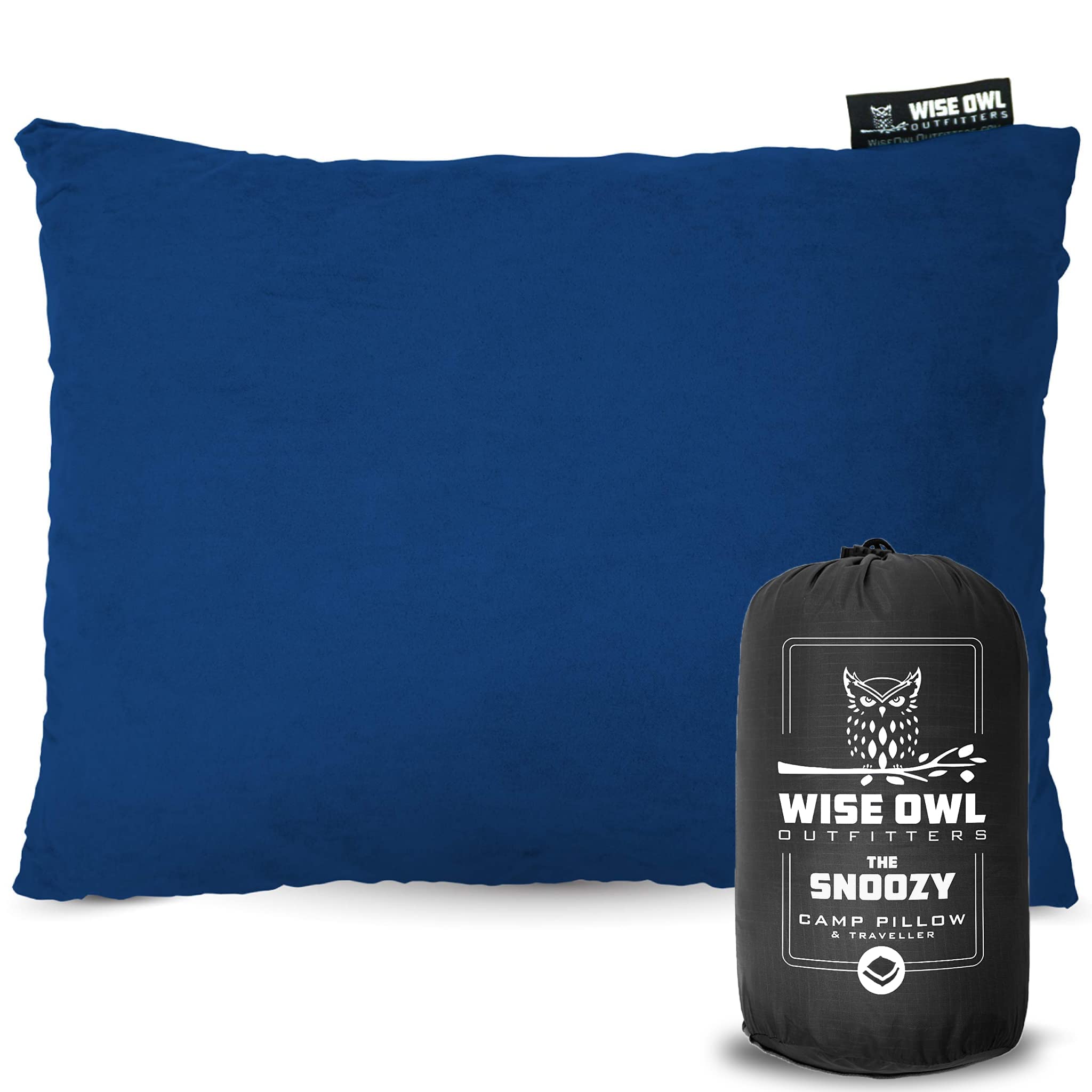 Wise Owl Outfitters Camping Pillow - Portable Memory Foam Travel Pillow for Airplanes, Hiking & Outdoor Adventures - Washable Small/Medium Size - Perfect for Camping, Backpacking & Long Flights