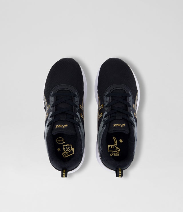 ASICS Kids' GEL-QUANTUM 90 IV Running Shoes for Boys & Girls - Lightweight Black/Gold Athletic Sneakers for School, Sports & Daily Wear