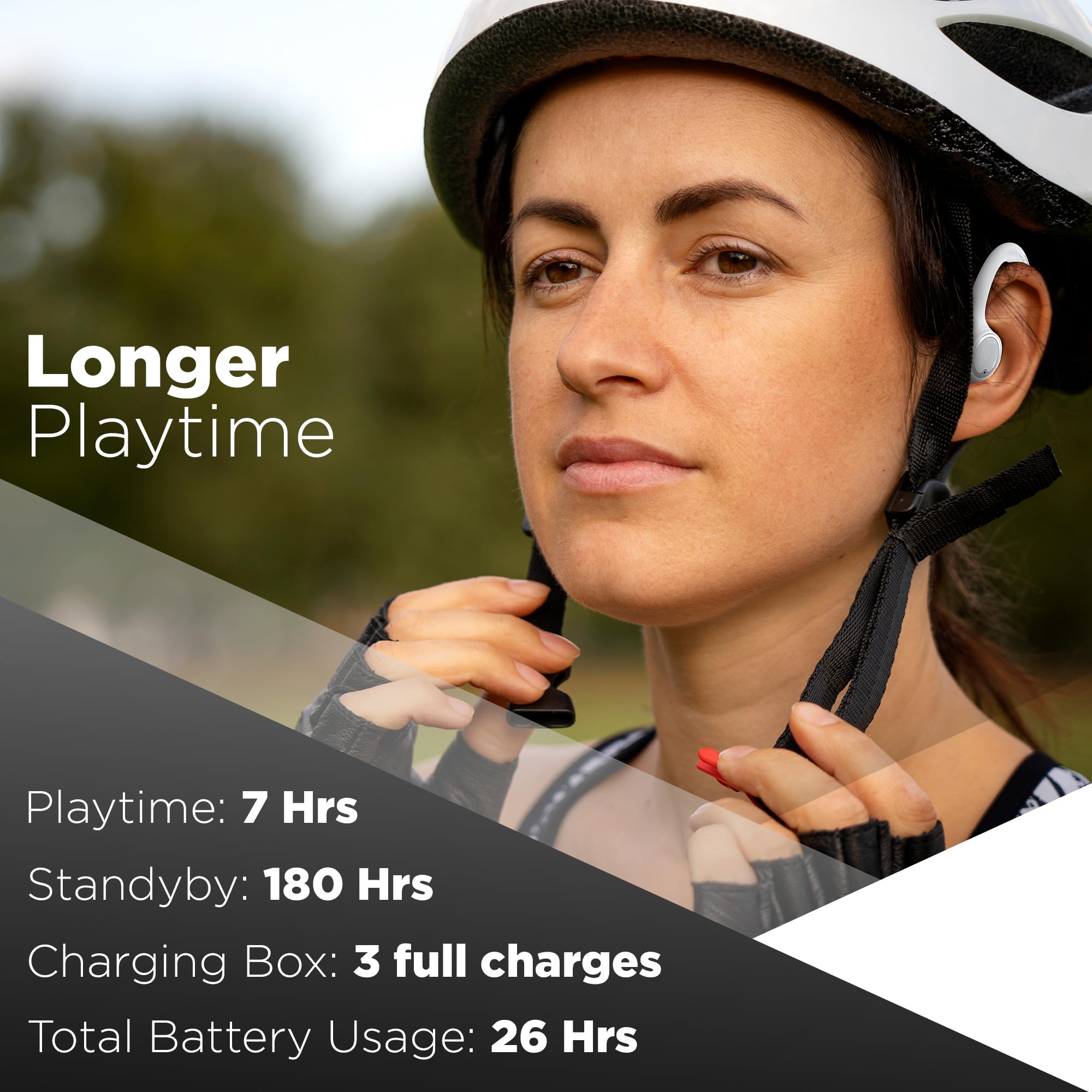MyJoy Active Wireless Bluetooth Earbuds - Over Ear Headphones for Running, Workout & Sports - Sweatproof & Secure Fit - White (Perfect for Gym, Jogging & Outdoor Activities)