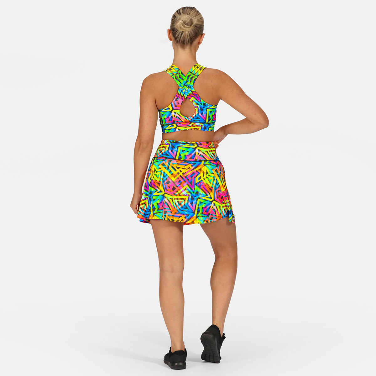 Prism Skort - Women's High Waisted Athletic Skirt Shorts for Running, Tennis & Yoga | Quick-Dry Stretch Fabric | Fashion & Performance Activewear