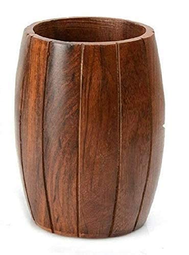 Premium Wooden Cutlery Organizer - Kitchen Utensil Holder for Knives, Forks & Spoons - Space-Saving Silverware Storage Rack (Barrel Design) - Perfect for Kitchen Countertop, Dining Table & Buffet Organization