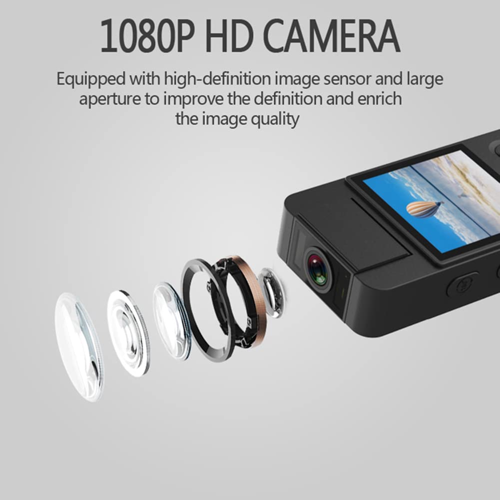 HOMEDEK 1080P HD Infrared Night Vision WiFi Camera with LED Screen - Body Cam, Police Camera, Bike Cam, DV Camcorder for Home Security, Outdoor Surveillance & Action Recording
