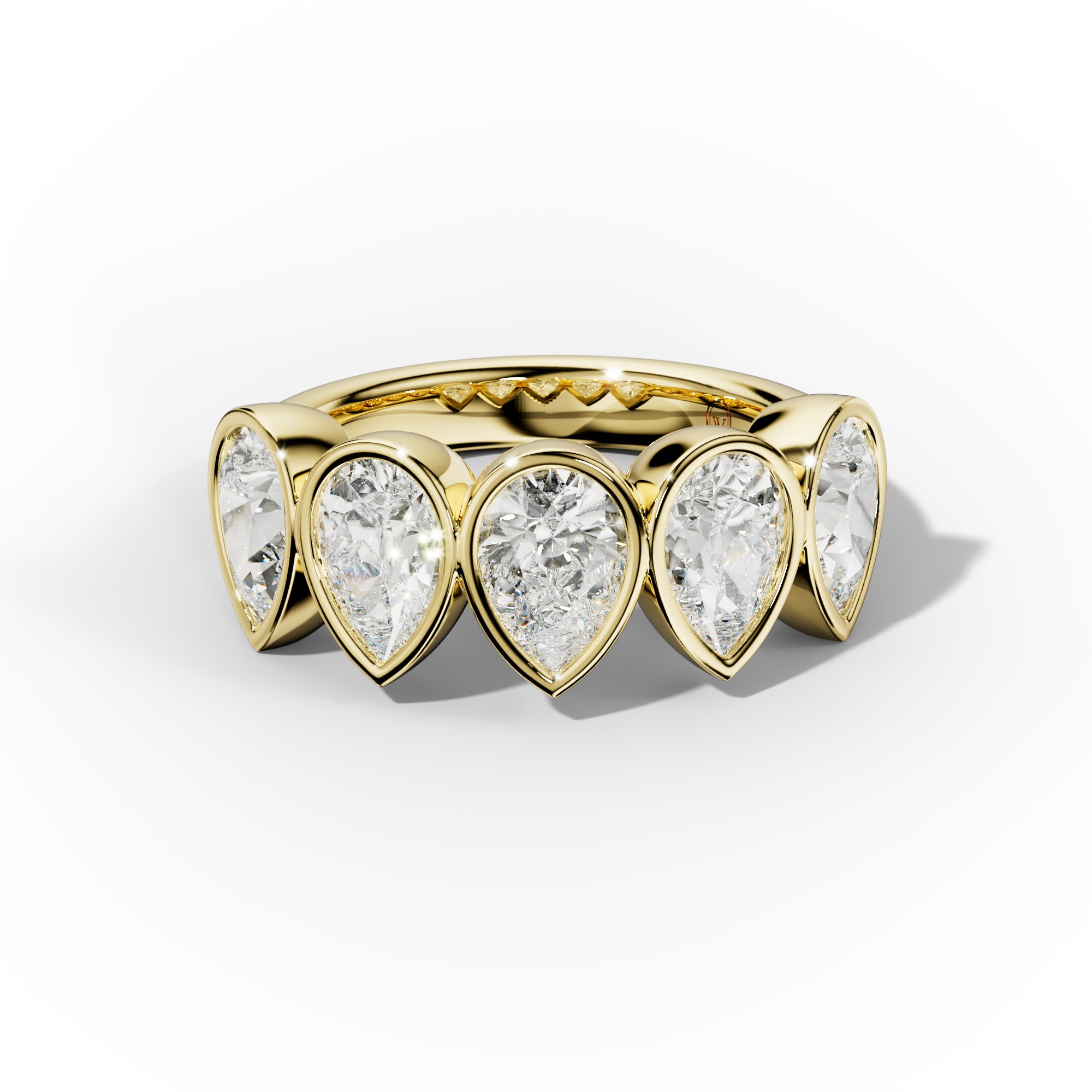 3.0 Carat Bezel Set Pear Shape Diamond Anniversary Band - Elegant Wedding Ring for Women, Perfect for Anniversaries, Engagements & Special Occasions