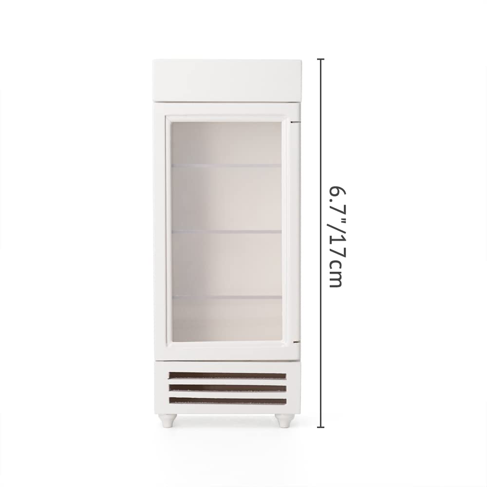 Odoria 1/12 Scale Miniature Refrigerator - White Dollhouse Kitchen Accessory for Realistic Model Scenes & DIY Projects