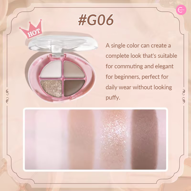 GOGOTALES 4-Color Eyeshadow Palette - Long Lasting, Highly Pigmented Makeup for Day & Night Looks - Perfect for Parties, Weddings & Everyday Wear