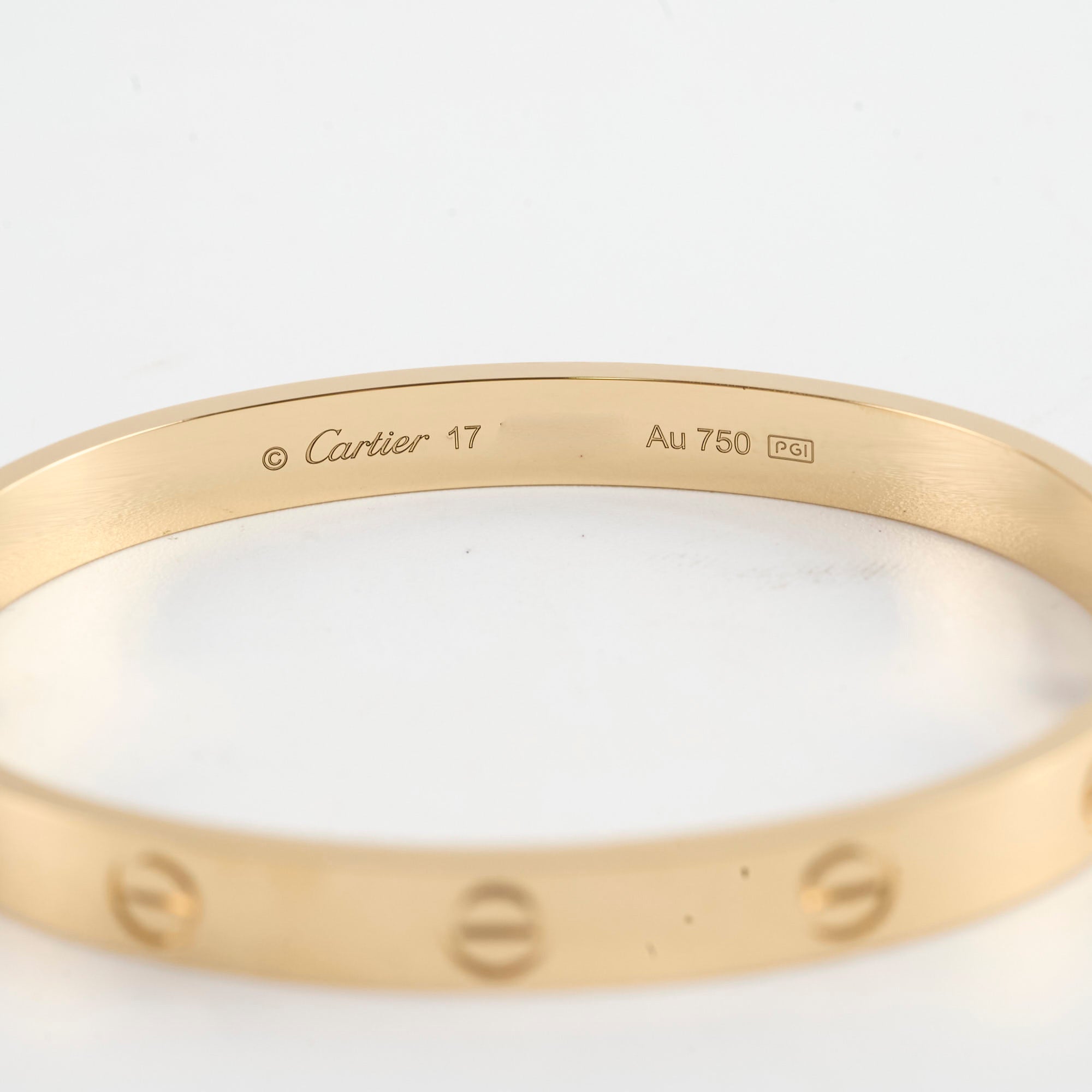 Cartier Love Bracelet 18K Yellow Gold Size 17 - Luxury Jewelry for Women, Anniversary Gift & Romantic Occasions