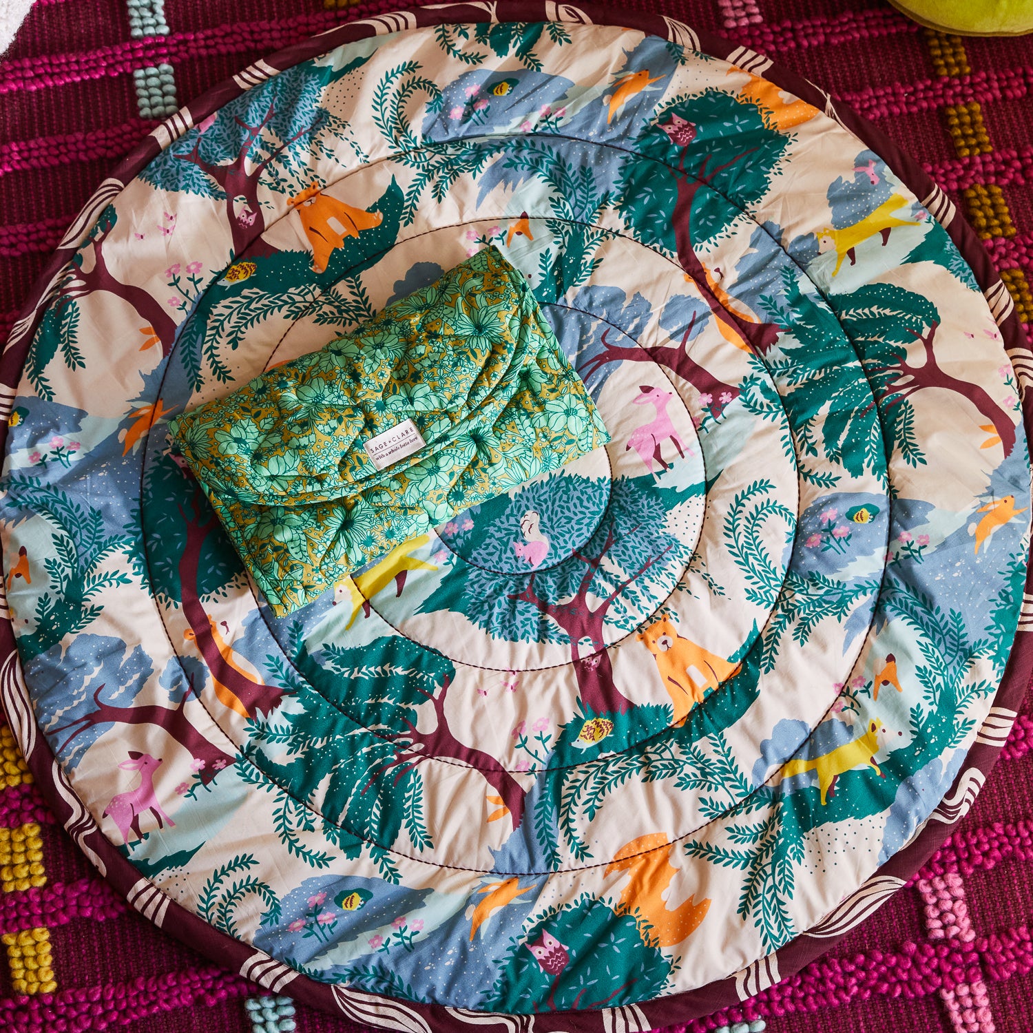 Evette Waterproof Baby Changing Mat - Portable & Foldable Diaper Pad for Travel, Nursery, and On-the-Go Parents | Soft Martini Design for Comfortable Diaper Changes at Home or Outdoors