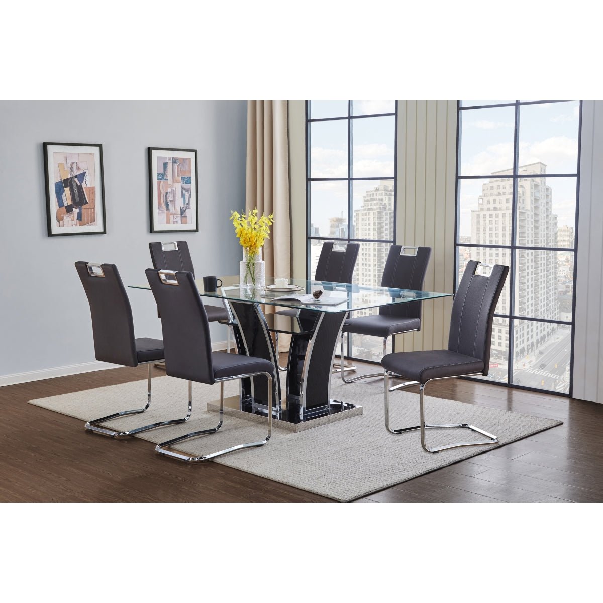 Betmar 7-Piece Dining Table Set with Chairs - Modern Kitchen & Dining Room Furniture for Family Meals & Entertaining Guests