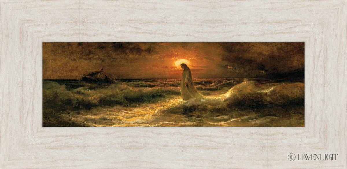 Christ Walking On The Water - Religious Wall Art Decor for Home, Church & Office - Inspirational Christian Painting for Faith-Based Interiors