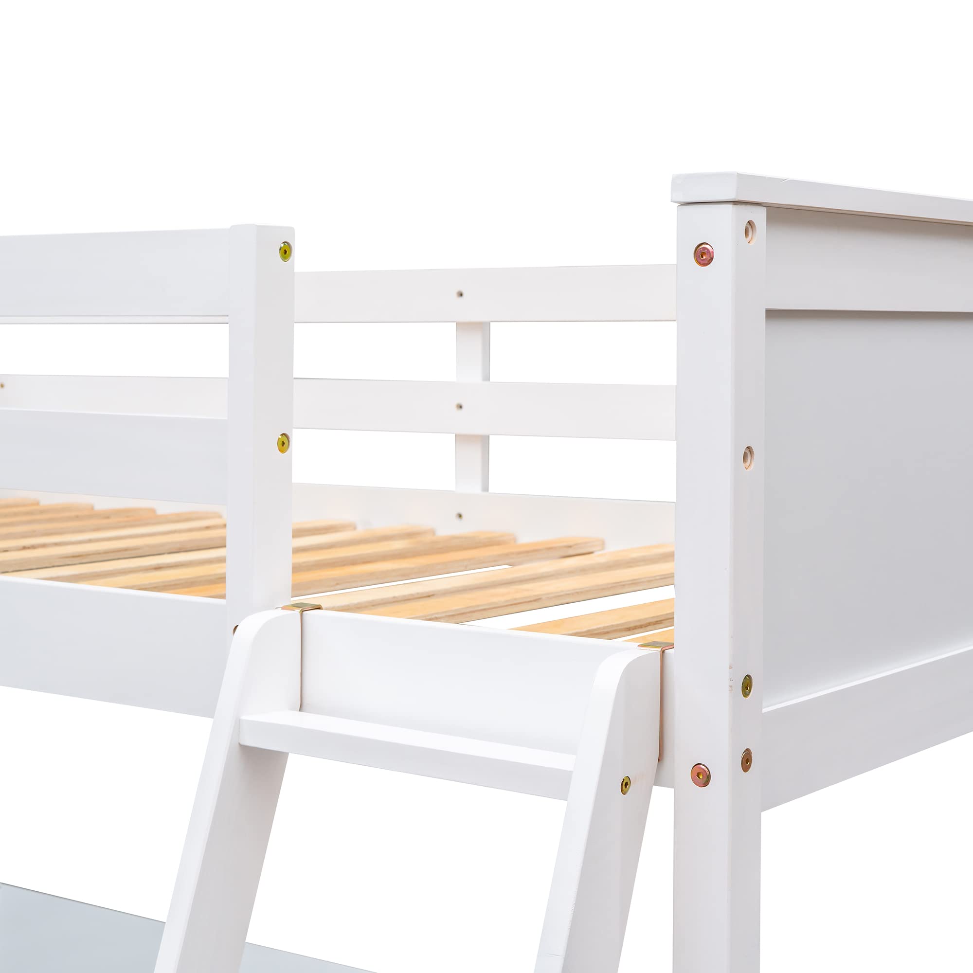 Twin Loft Bed with Desk & Shelves, Sturdy Wood Loft Bed Frame with Storage Drawers for Kids, Teens & Adults - White | Perfect for Small Spaces, Dorm Rooms & Multi-Functional Bedroom Furniture