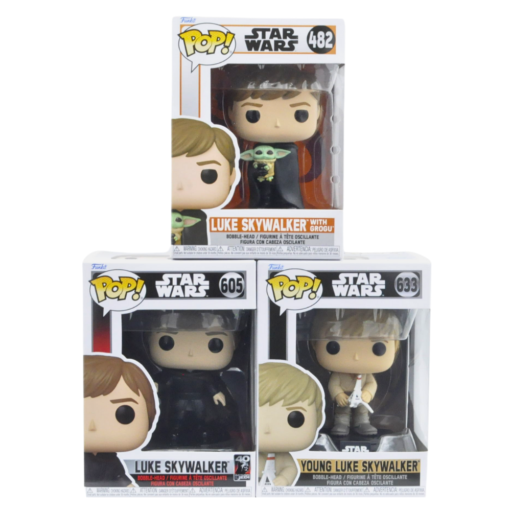 3-Pack Luke Skywalker Funko Pop! Vinyl Figures - Star Wars Collectibles for Fans, Display & Gift Ideas