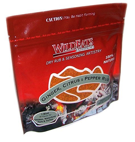 WildEats Ginger, Citrus & Pepper Rub - 3 oz (15 Pack) | Premium Spice Blend for Meat, Fish & Vegetables | Perfect for Grilling, Roasting & Seasoning