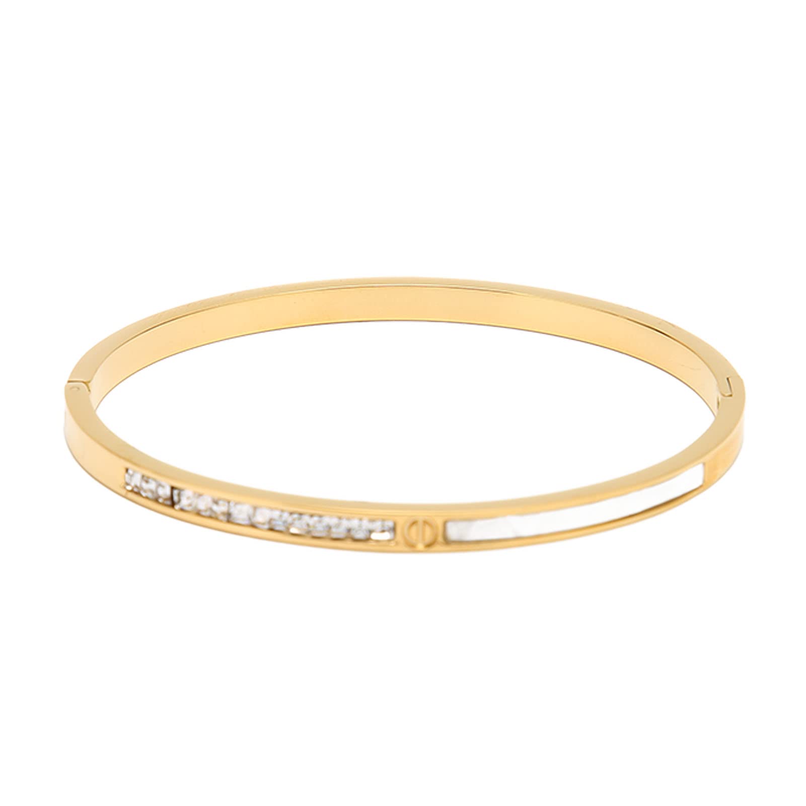 Sparkling Rhinestone Bracelet for Women & Teens - Durable Titanium Steel Adjustable Bangle - Perfect Birthday Gift for Her, Party Wear & Special Occasions