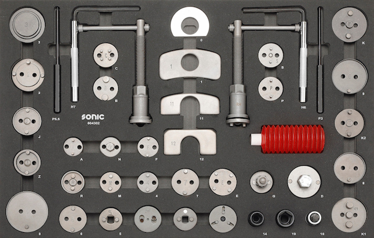 Sonic Tools 43-Piece Brake Caliper Set - Professional Automotive Repair Kit for Cars & Trucks - Perfect for DIY Mechanics & Professional Technicians