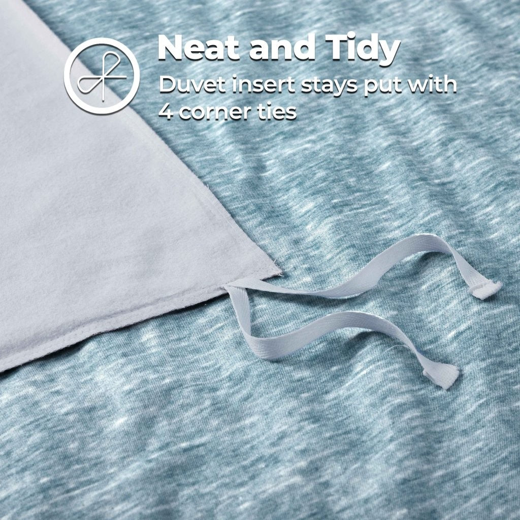 Soft & Cozy Melange Flannel Cotton Two-Tone Brushed Duvet Cover Set - King Size Bedding for Winter Warmth & Comfort