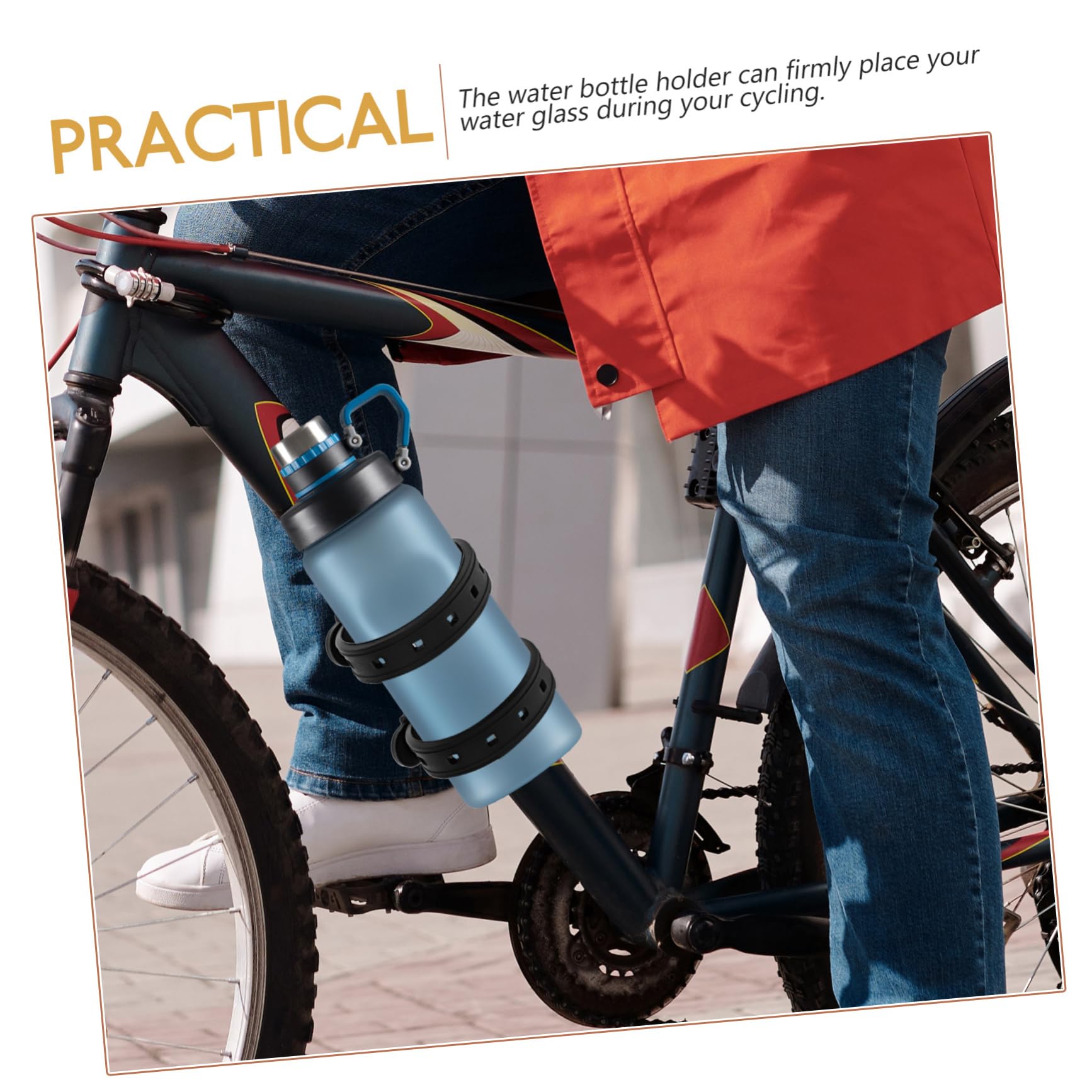 BESPORTBLE 2 Pack Bike Water Bottle Holder - Universal Bicycle Drink Cage Mount for Electric & Regular Bikes - Durable Plastic Bottle Cage Adapter with Secure Clip - Perfect for Road Cycling, Mountain Biking & Commuting