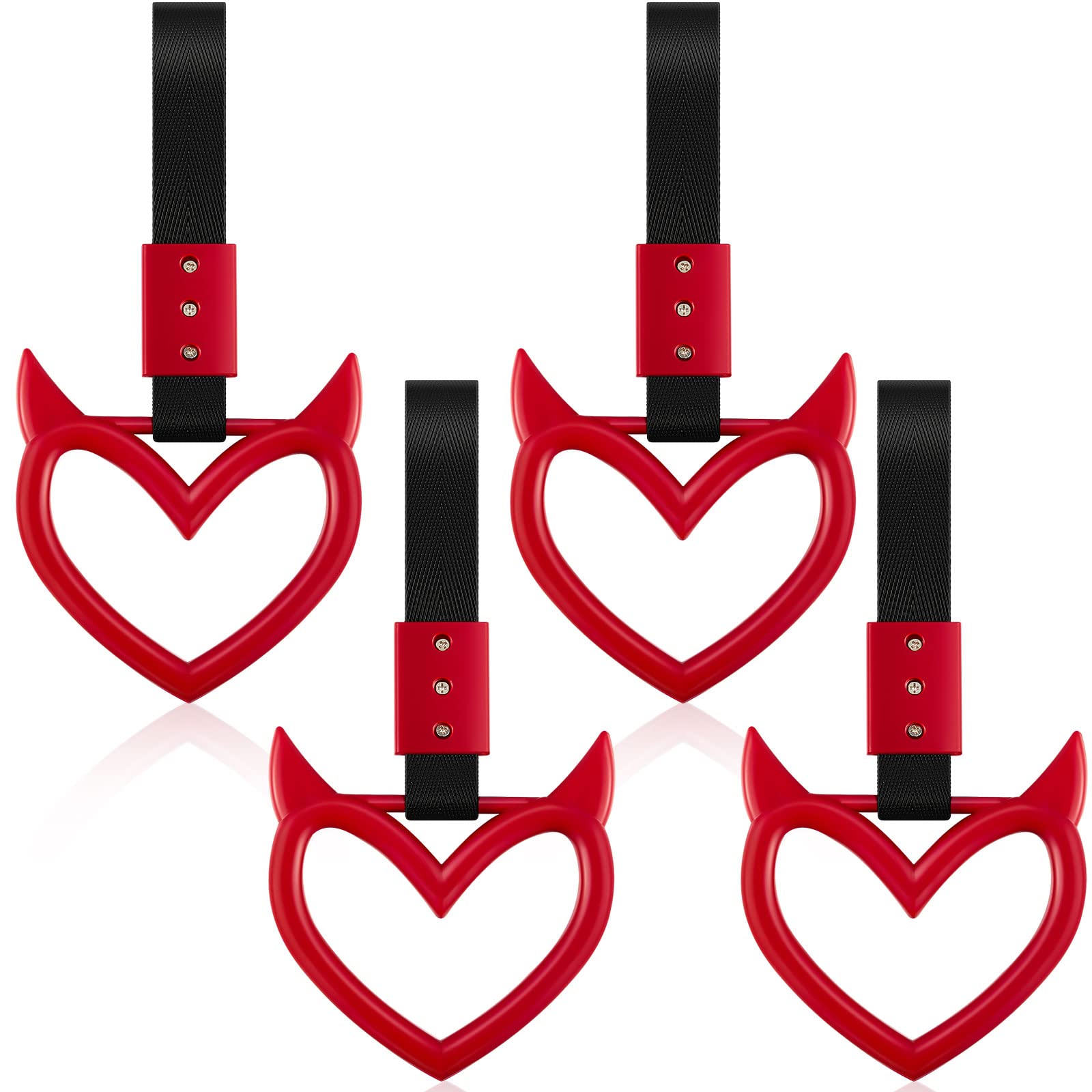 Car Handle Straps - Exterior Hang Rings & Drift Decorative Hand Straps for Cars, Subway, Train, Bus (Red Devil Design) - Perfect for Vehicle Safety, Warning & Stylish Decoration