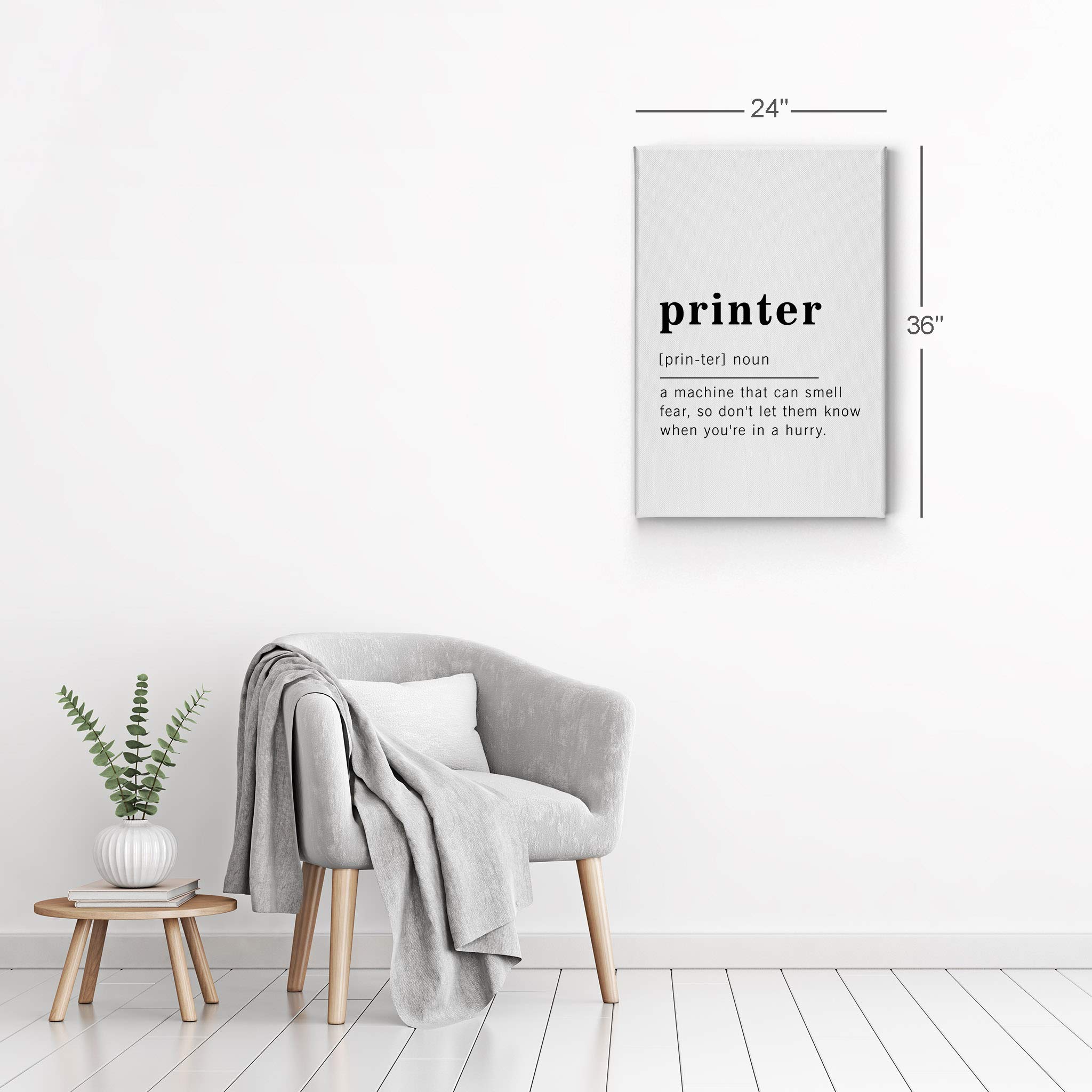 Funny Noun Dictionary Definition of Printer Canvas Print - Inspirational Quote Wall Art for Office, Living Room, Bedroom & Bathroom - Ready to Hang Home Decor (40x30 inches, Made in USA) - Perfect Gift for Tech Lovers & Office Humor