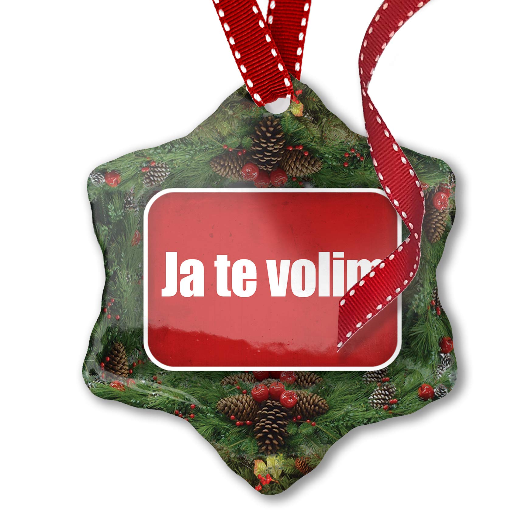 Handmade Serbian Red Rose Christmas Ornament - 'I Love You' Gift from Serbia - Perfect for Holiday Decorations & Romantic Gifts