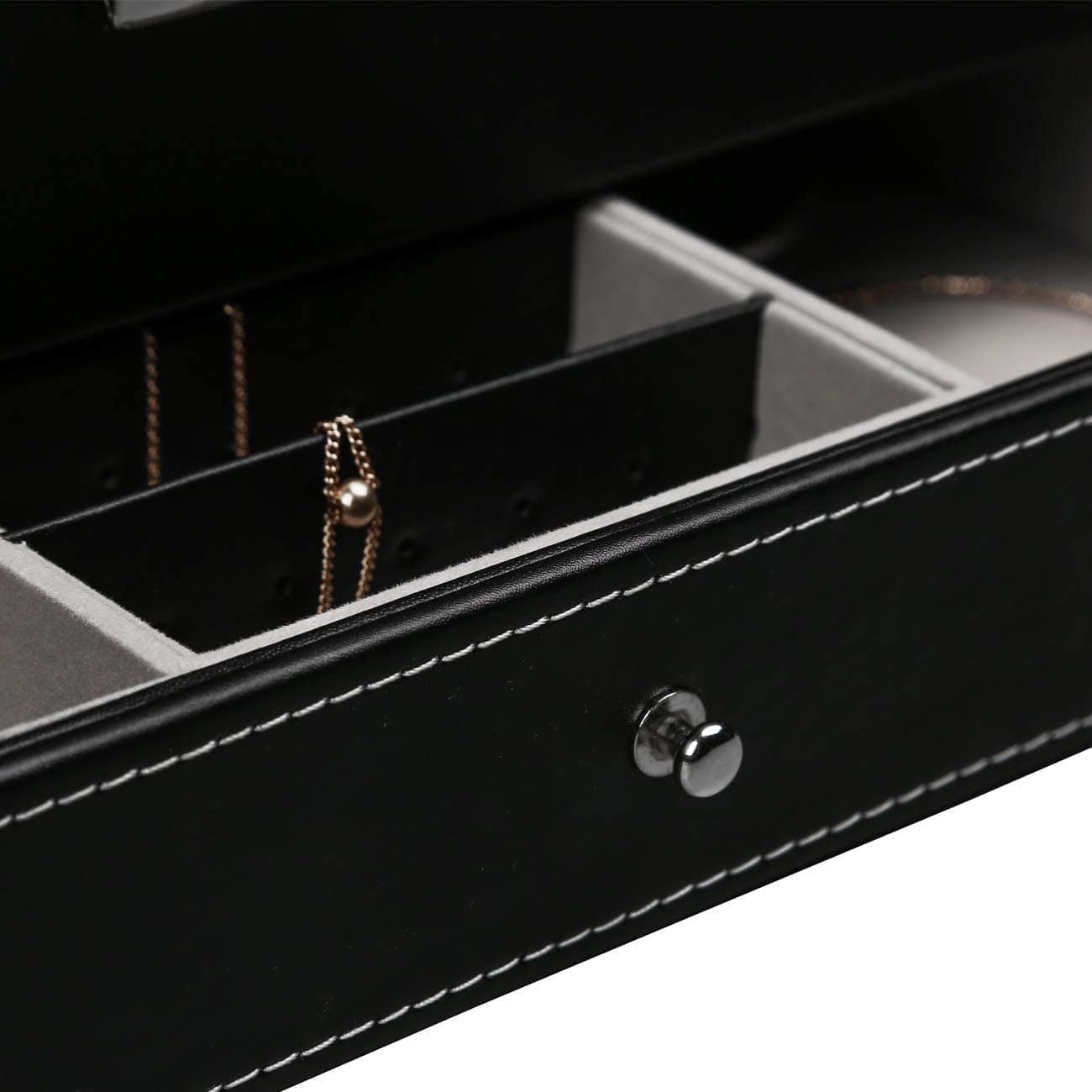 12-Slot PU Leather Lockable Watch & Jewelry Storage Box - Black | Secure Organizer for Travel, Home & Gift Giving