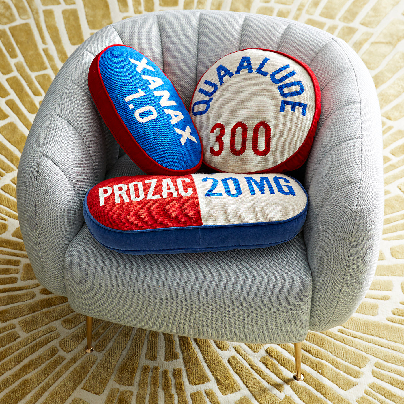 Prozac Pillow for Anxiety & Depression Relief - Soft Comfort Pillow with Prescription Medication Holder - Perfect for Stress Relief at Home or Office