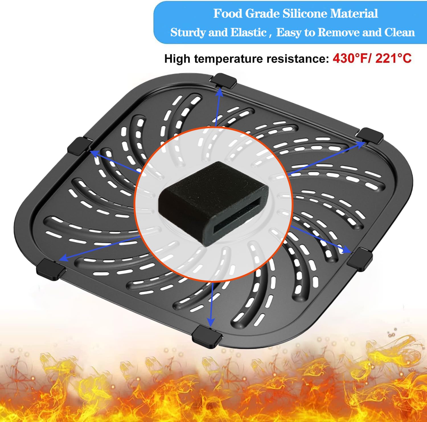 8PCS Air Fryer Rubber Bumpers for PowerXL Vortex Pro 8QT/4QT/6QT - Upgraded Silicone Feet, Side Parts & Stoppers - Non-Slip Protection for Countertops - Perfect for Kitchen Safety & Stability While Cooking