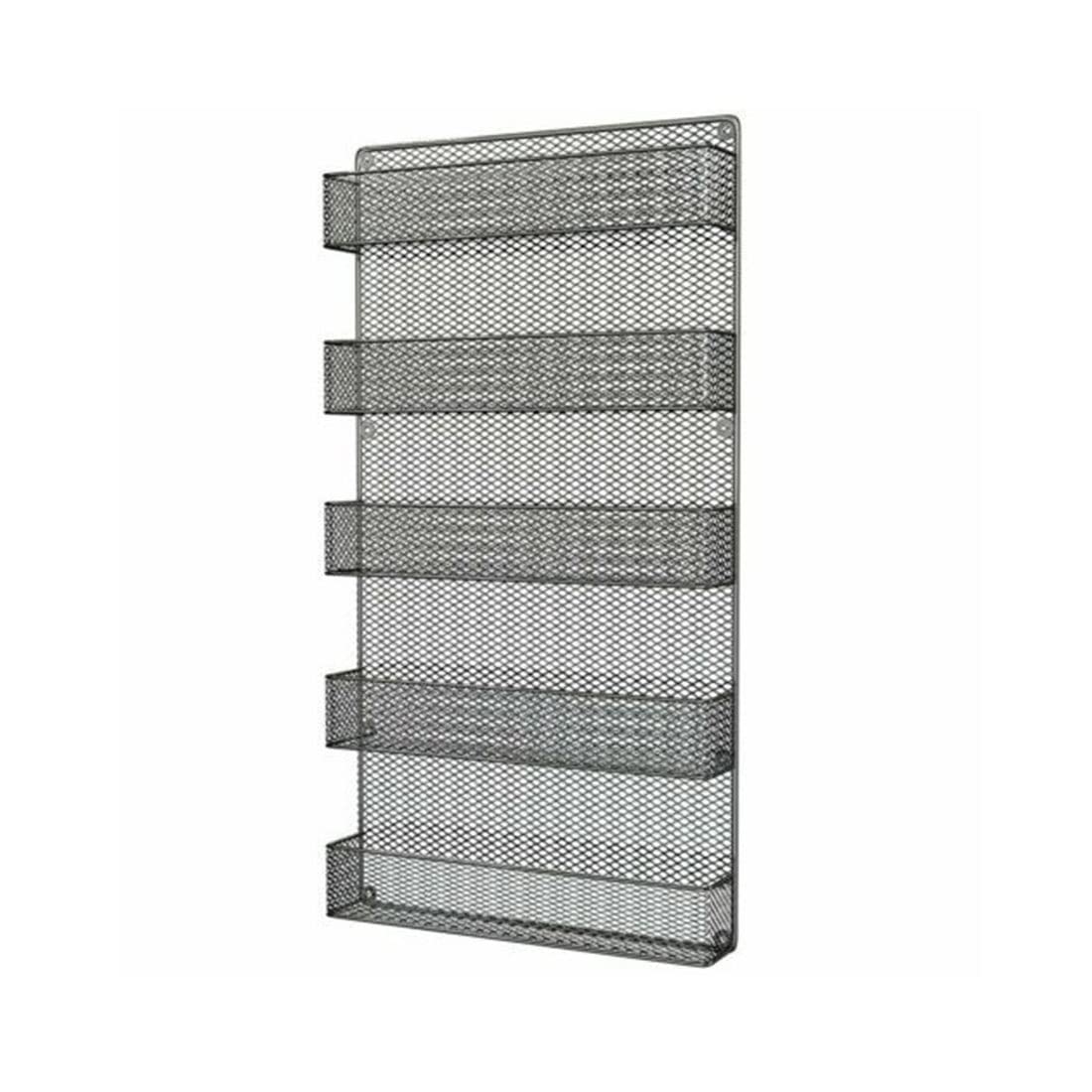 YJYDD 5-Tier Metal Spice Rack Organizer - Wall Mount Kitchen Storage Shelf for Spices, Herbs & Pantry Items - Perfect for Small Spaces & Organized Cooking