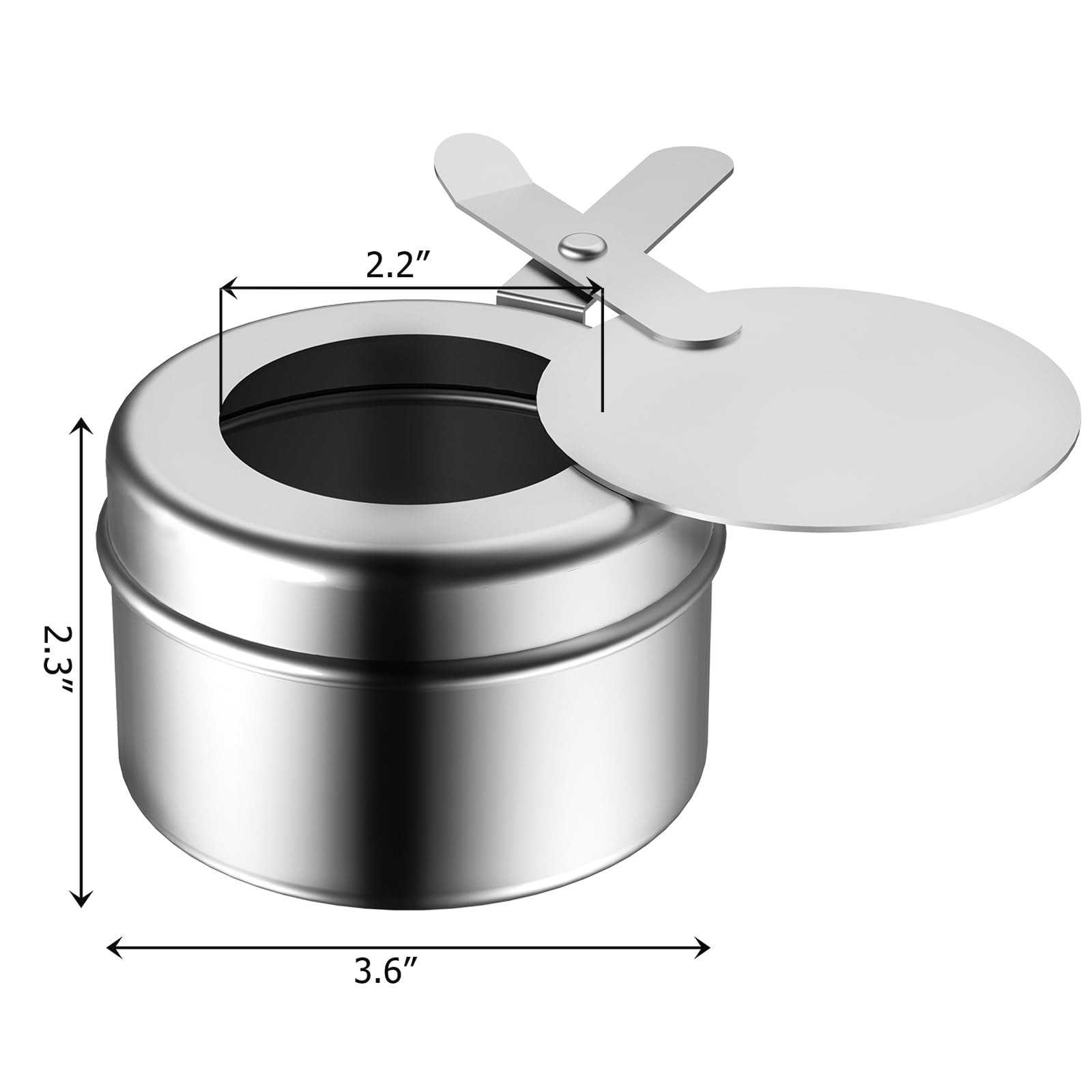 Fasmov 8 Pack Stainless Steel Chafing Fuel Holders with Safety Cover - Canned Heat Containers for Buffet, Catering, BBQ & Outdoor Events - Perfect for Chafing Dishes, Food Warmers & Party Serving
