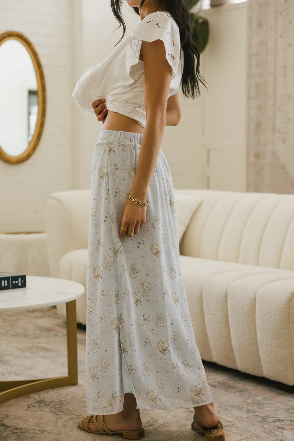 Floral Print Maxi Skirt for Women - Boho Summer Beach Dress with Side Slit, Lightweight Flowy Long Skirt for Vacation, Party, or Casual Wear