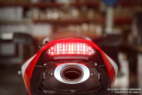 Sequential LED Tail Lights Clear Lens for Honda CBR600RR 2013-2025 - High Visibility Brake Lights for Night Riding & Enhanced Safety