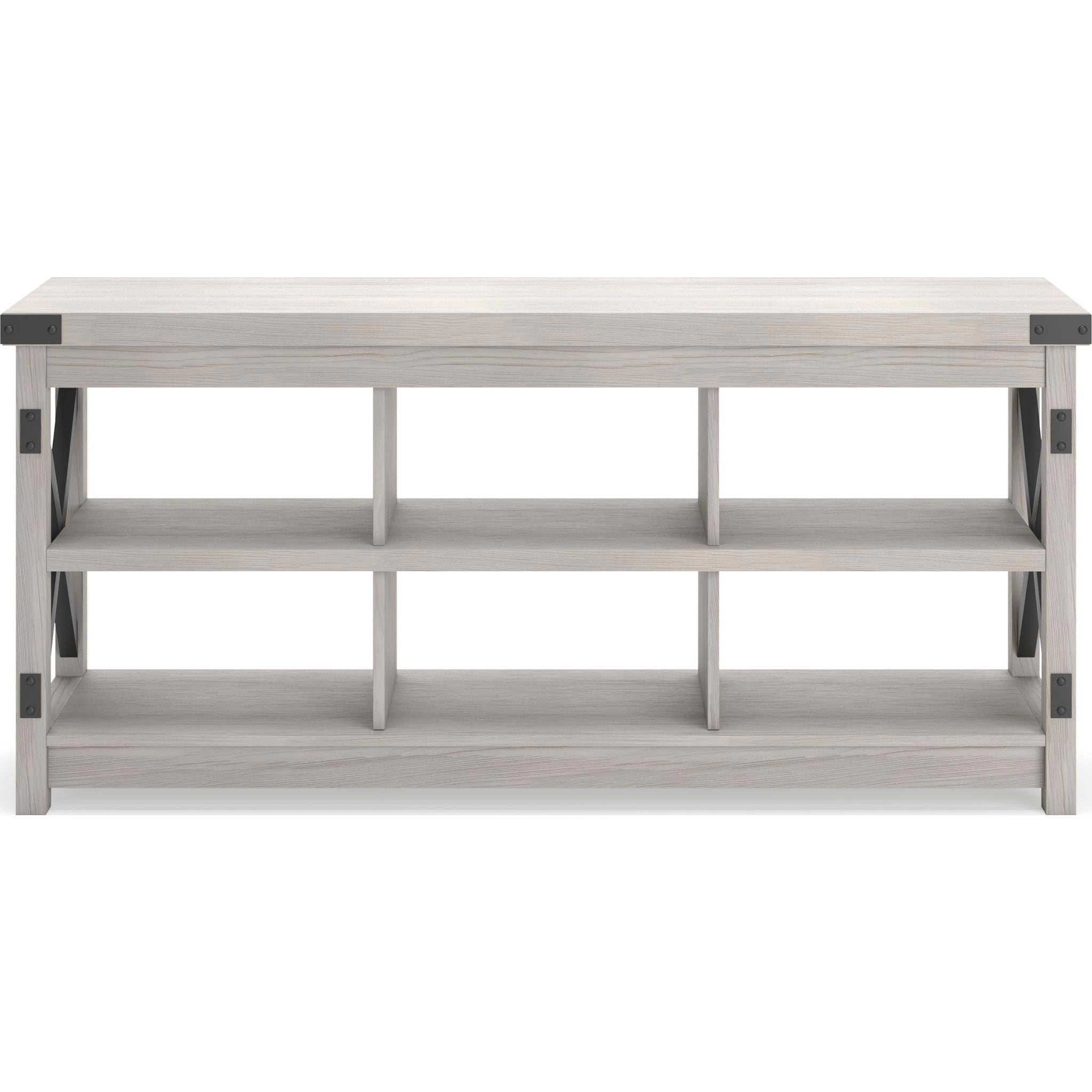 Bayflynn Modern TV Stand for Living Room - White & Black Entertainment Center with Storage Shelves | Perfect for Flat Screen TVs, Gaming Consoles & Media Storage