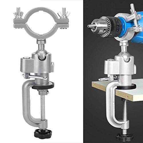 Premium Aluminum Alloy Electric Drill Stand - Heavy Duty Bench Vise Clamp & Grinder Holder for DIY Projects, Woodworking, Metalworking & Home Repairs