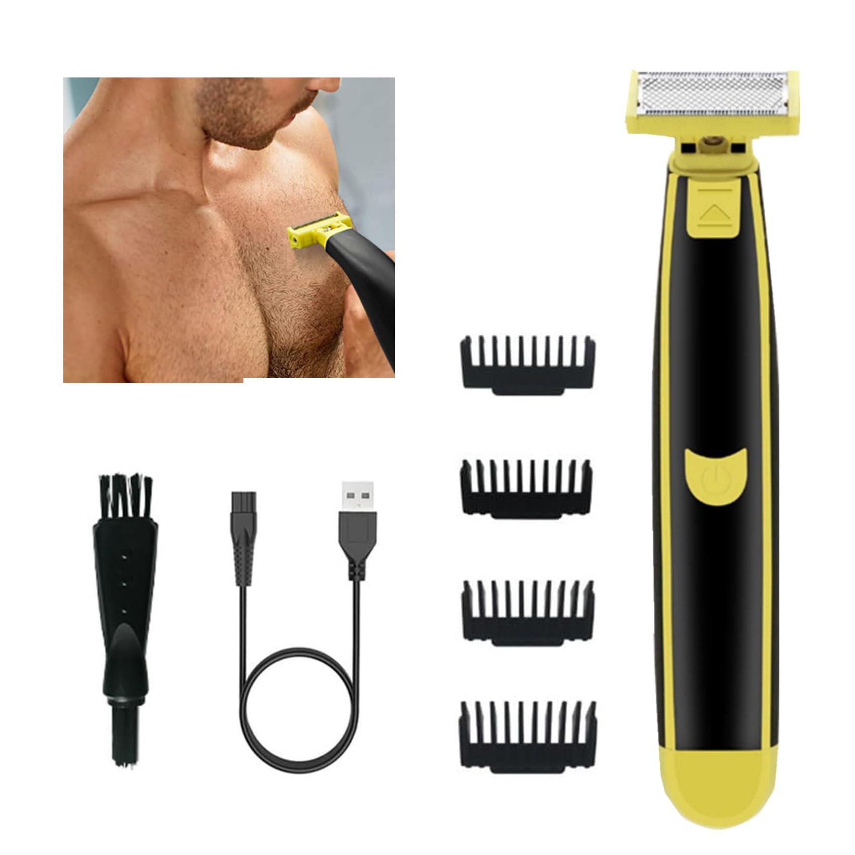 Premium Wet & Dry Electric Shaver for Men - Rechargeable Cordless Razor with Fast Motor & Non-Slip Grip - Includes Electric Shaver Cleaner - Perfect for Travel, Gym & Daily Shaving (Model #4)