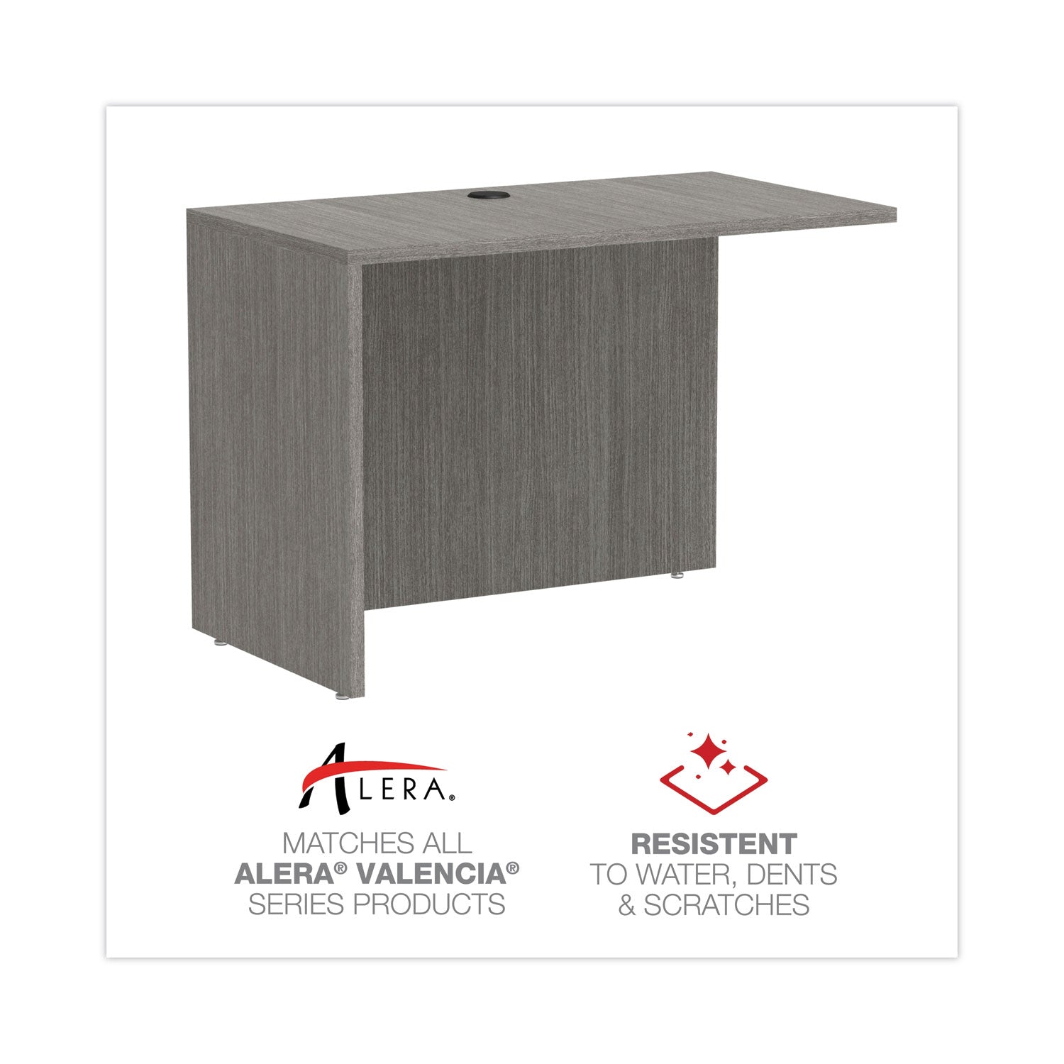 Alera Valencia Series Reversible Return/Bridge Shell Office Chair - 42