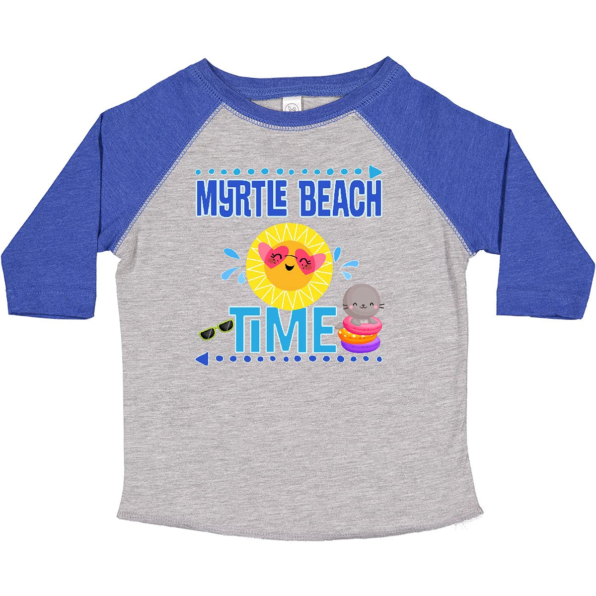 Inktastic Myrtle Beach Vacation Time Toddler T-Shirt - Cute Summer Travel Outfit for Kids, Beach Trip Souvenir, Family Holiday Gift Idea - Perfect for Beach Vacations, Family Reunions & Toddler Photo Shoots